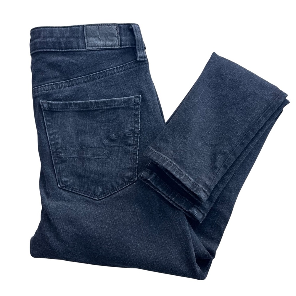 American Eagle Women’s 4 Short Black Denim The Dream Jean Super Hi-Rise Jeggings